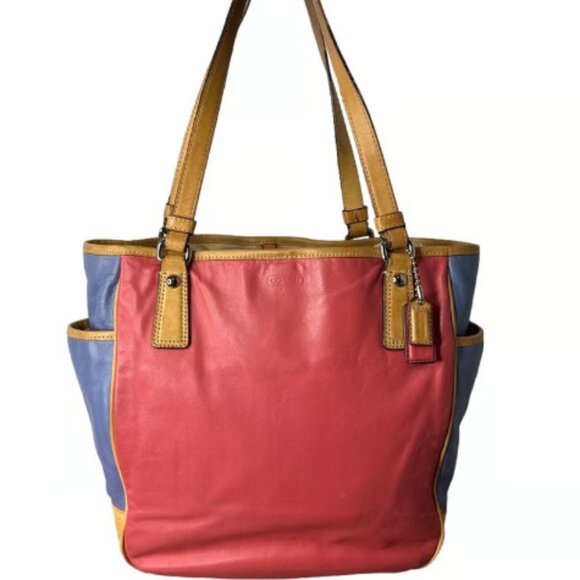 Coach | Bags | Coach Color Block Park Leather Tote | Poshmark